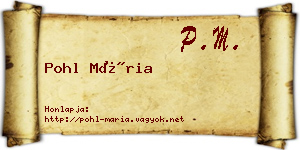 Pohl Mária névjegykártya