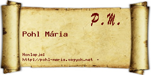 Pohl Mária névjegykártya